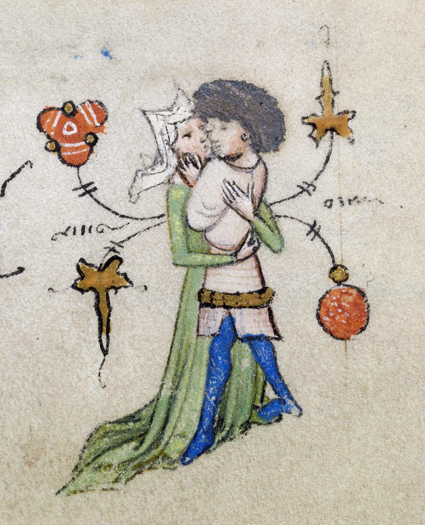 Tender Embrace, Illuminated Manuscript, c.1430 by the Master of Guillebert de Mets